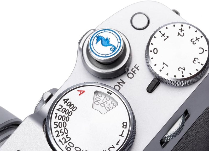 DBZZ Hippocampus japonicus Soft Release Button - Red - fits Any Standard Threaded Release - Fujifilm X100V, X100F, X100T, Xpro3 & Xpro2, X-T3, X-T2, X-E3, X-E2s, X-E2, X-T30, X-T20 (Silvery) - Image 2